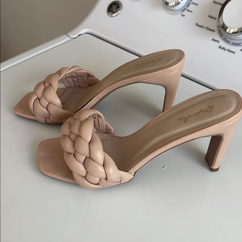 Women's Braided Heeled Sandals - Pink